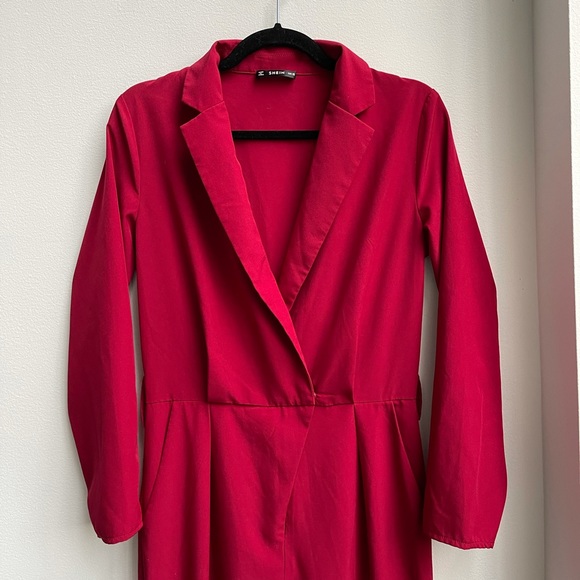 Wine red burgundy wrap jumpsuit - Picture 4 of 7